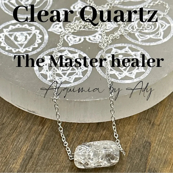 Clear Quartz spheres healing crystal sterling 925 silver manifesting clarity - Picture 2 of 5